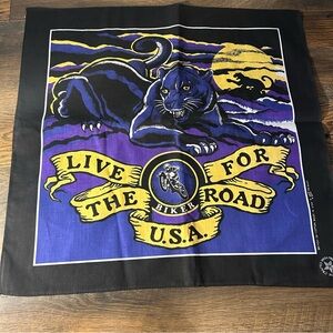 TWO Motorcycle Biker Bandana Live For The Road USA Panther